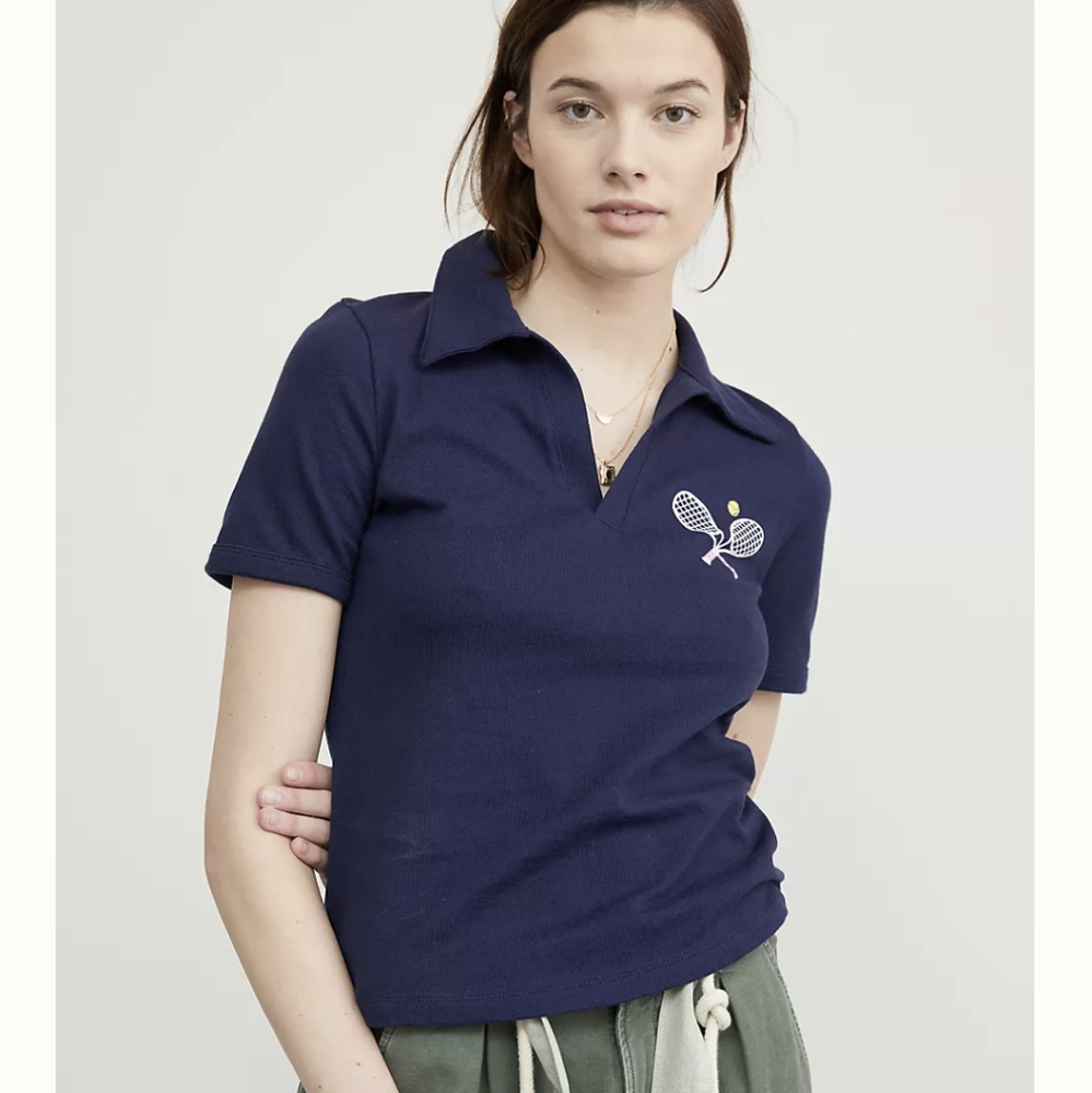 Anthropologie Maeve Newport Polo Top